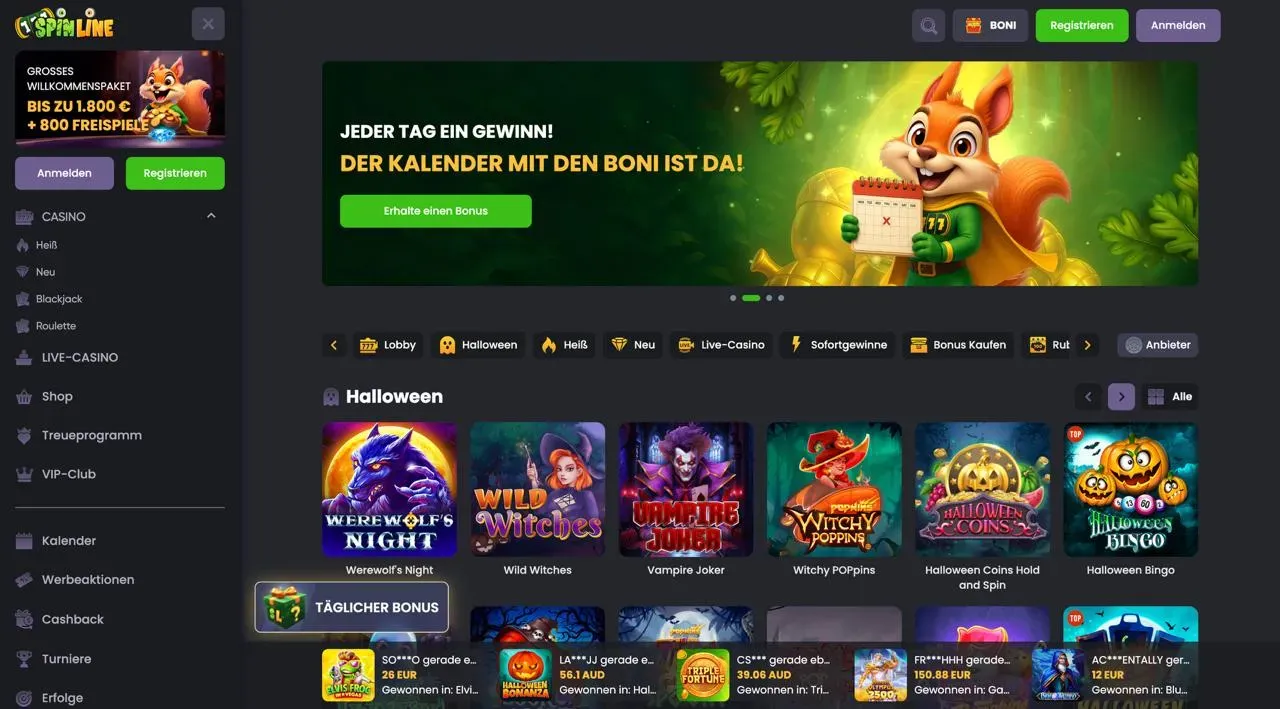 Spinline Casino Startseite